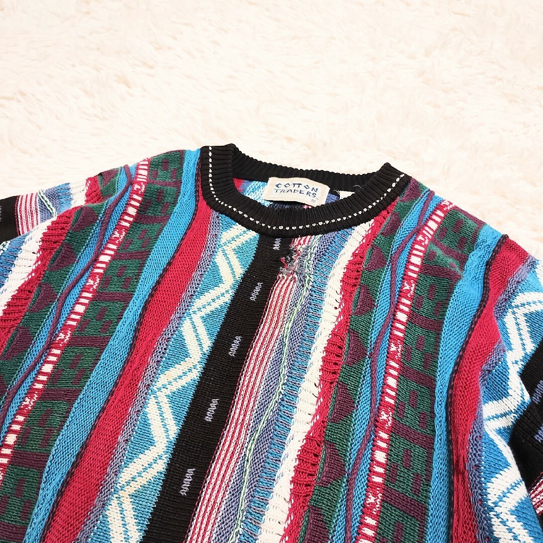 COOGI(クージー)の【個性派古着】COTTON TRADERS　最高配色　立体　3Dニット　セーター メンズのトップス(ニット/セーター)の商品写真