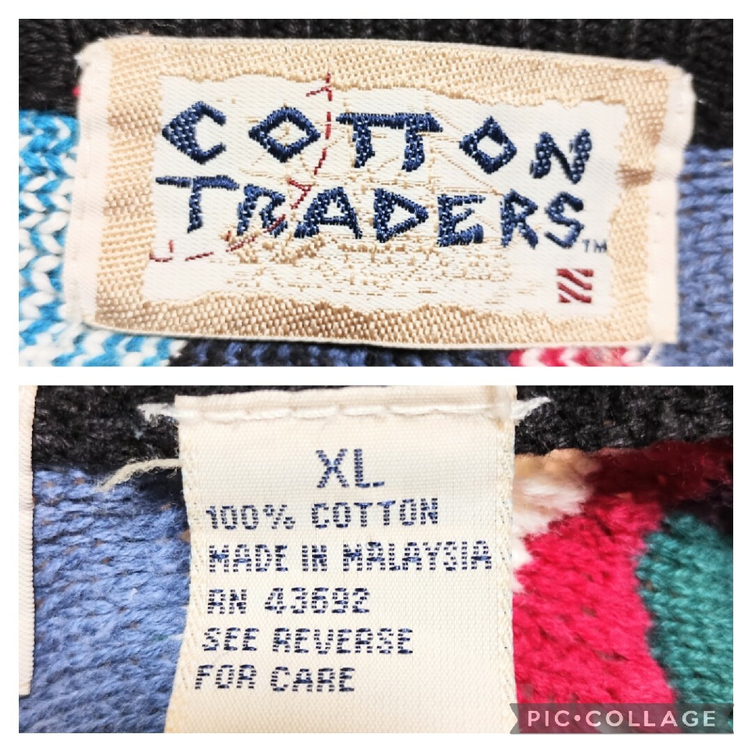 COOGI(クージー)の【個性派古着】COTTON TRADERS　最高配色　立体　3Dニット　セーター メンズのトップス(ニット/セーター)の商品写真