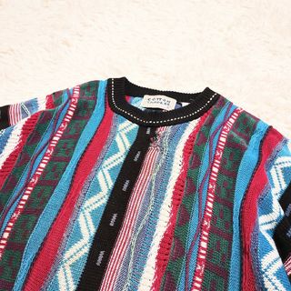 COOGI - 【個性派古着】COTTON TRADERS 最高配色 立体 3Dニット