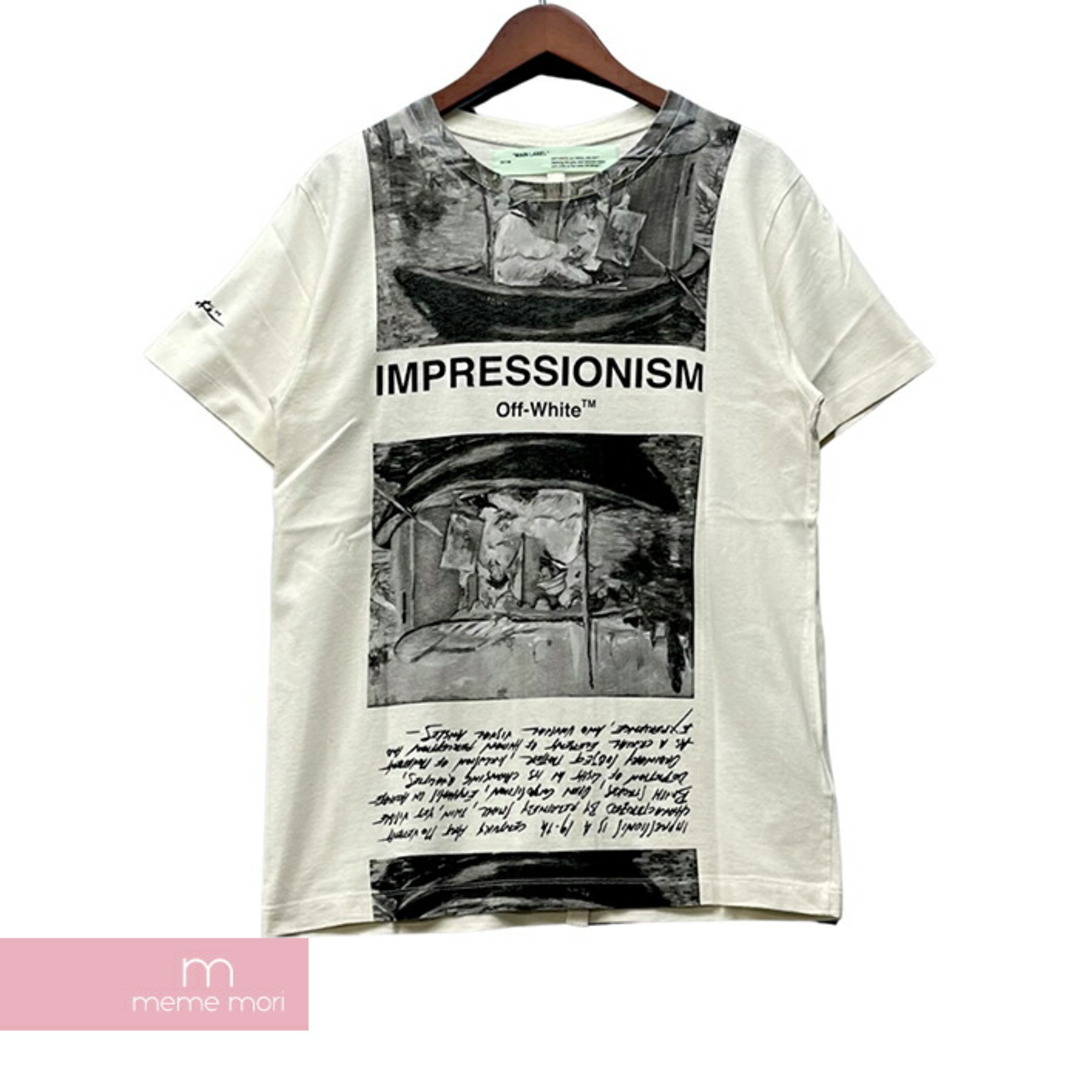 OFF-WHITE 2019SS Newspaper S/S Slim Tee OMAA027R19185013 オフホワイト ニュースペーパーショートスリーブスリムTシャツ 半袖カットソー ロゴプリント バックプリント ホワイト サイズM【231008】【-C】【me04】