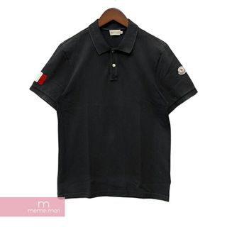 モンクレール(MONCLER)のMONCLER Polo Manica Corta モンクレール ポロマニカコルタ 半袖ポロシャツ ロゴパッチ ペンキ加工 ブラック サイズM【231010】【中古-C】【me04】(ポロシャツ)