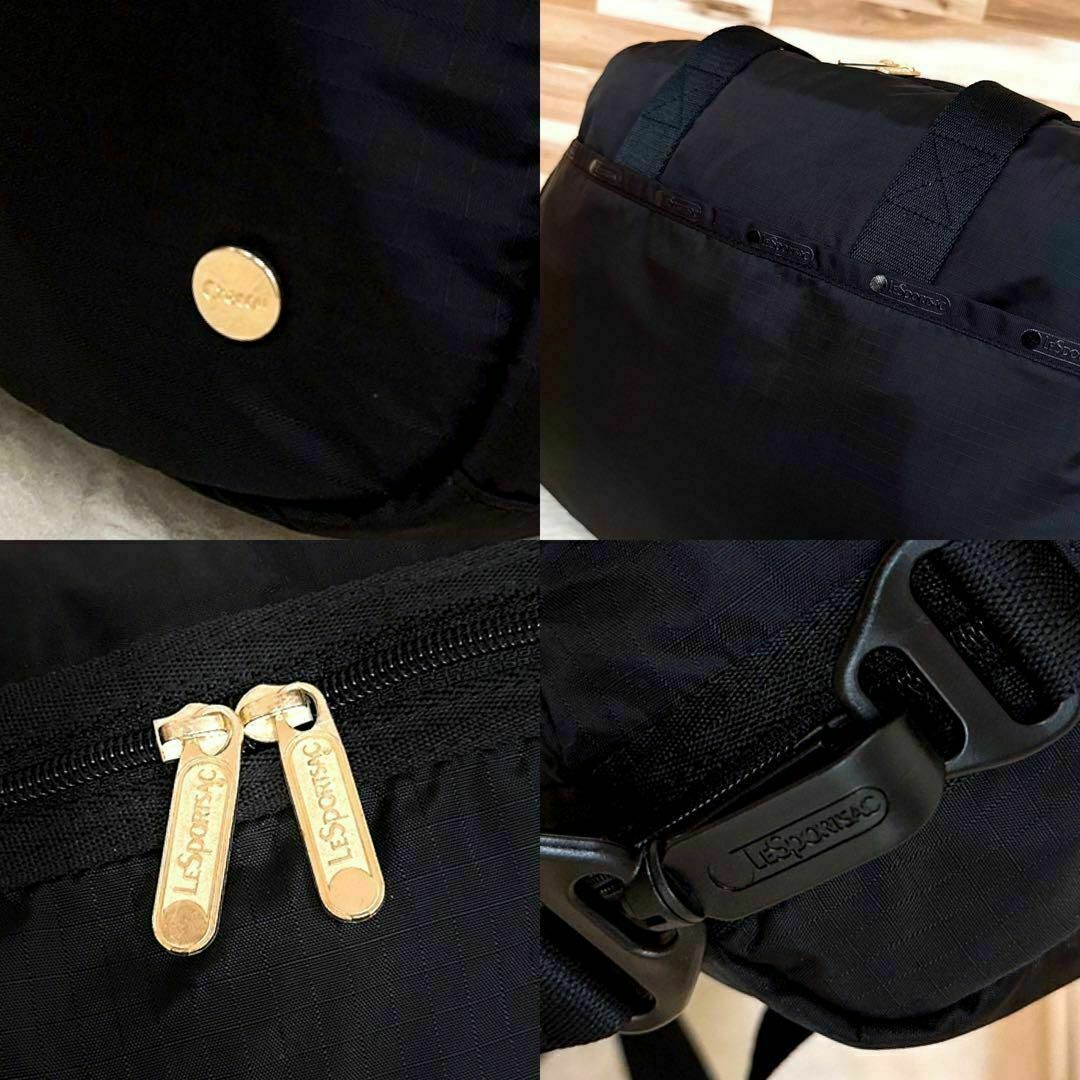 【レスポートサック×チャコット】限定コラボ 3wayボストンバッグ 黒×ピンク 5