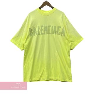 バレンシアガ(Balenciaga)のBALENCIAGA 2023SS Tape Type Medium Fit Tee Fluo Yellow 739784 TOVA9 バレンシアガ テープタイプミディアムフィットTシャツ フルオイエロー 半袖カットソー ロゴプリント ダメージ加工 ネオンイエロー サイズM【231011】【中古-A】【me04】(Tシャツ/カットソー(半袖/袖なし))