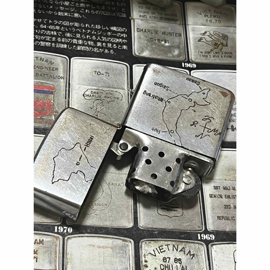 【ベトナムZIPPO】本物 1968年製ベトナムジッポー「ベトナム地図」PHU