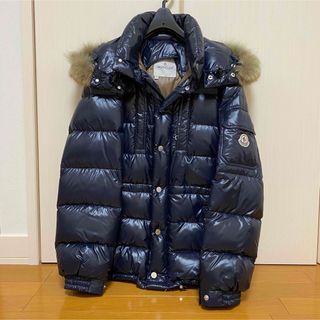 モンクレール(MONCLER)のモンクレール　ダウン　フード付き　ネイビー　メンズ　レディース　0 (ダウンジャケット)