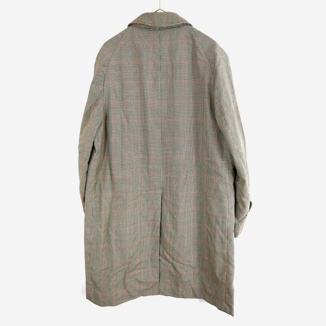 70年代 カナダ製 Aquascutum アクアスキュータム ステンカラー コート ユーロ 千鳥格子柄 (メンズ 40S) 中古 古着 N9990 メンズのジャケット/アウター(ステンカラーコート)の商品写真