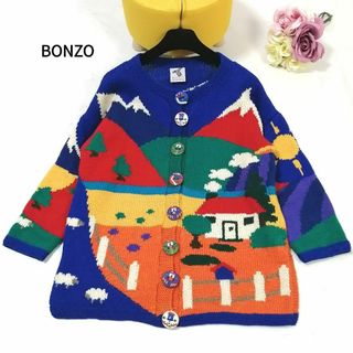 美品✨ レア BONZO 手編み ニットカーディガン オーストラリア ゆったり-