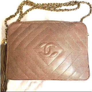 シャネル(CHANEL)のレア！CHANELチェーンショルダーバッグ　エキゾチックレザー　フリンジバッグ(ショルダーバッグ)