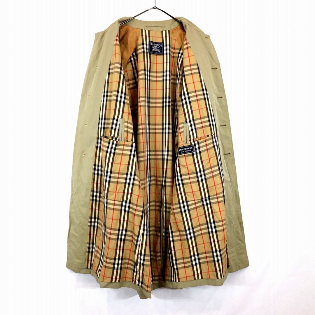 BURBERRY(バーバリー)の80年代 イングランド製 BURBERRY バーバリー ステンカラーコート ユーロ  ヨーロッパ古着  ベージュ (メンズ M相当) 中古 古着 O0097 メンズのジャケット/アウター(ステンカラーコート)の商品写真