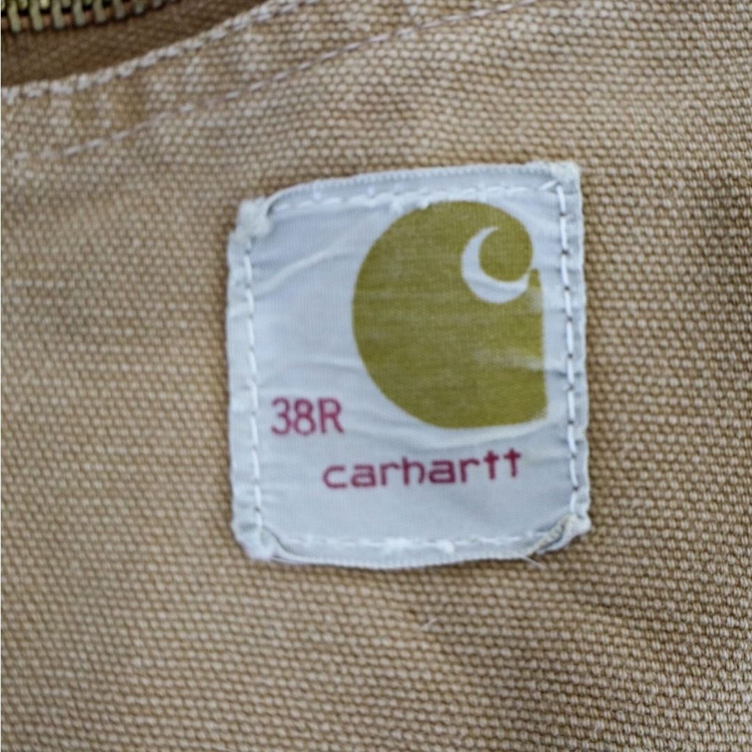 carhartt(カーハート)の80年代～ USA製 Carhartt カーハート ダック地 オールインワン TALON 裏地キルティング キャメルブラウン (メンズ 38R)  O0152 レディースのパンツ(オールインワン)の商品写真