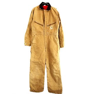 carhartt - 80年代～ USA製 Carhartt カーハート ダック地 オールインワン TALON 裏地キルティング キャメルブラウン (メンズ 38R)  O0152