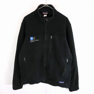 パタゴニア(patagonia)のpatagonia パタゴニア SYNCHILLA シンチラ フリースジャケット 刺繍 ジップアップ STL25098  ブラック (メンズ M) 中古 古着 O0049(その他)