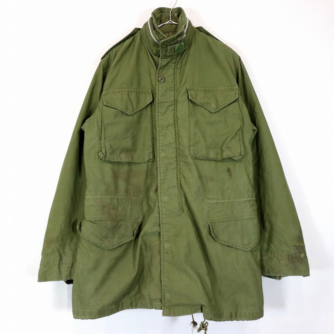 約81cm米軍実物 U.S.ARMY M-65 2nd フィールドジャケット マチ付き  ミリタリー 戦闘服 アウター オリーブ (メンズ LONG SMALL)   O0168