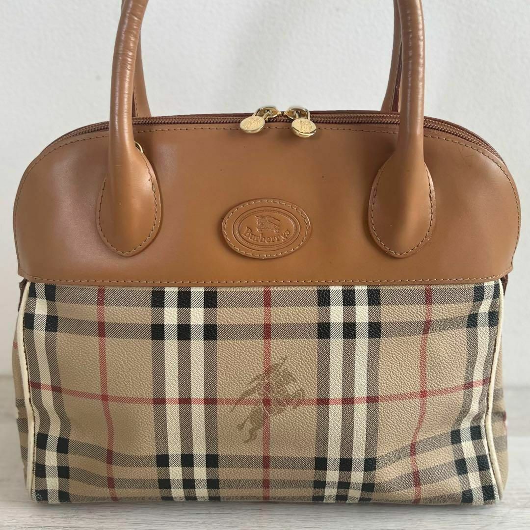BURBERRY(バーバリー)のバーバリー ハンドバッグ ノバチェック シャドーホース ブラウン レディースのバッグ(ハンドバッグ)の商品写真