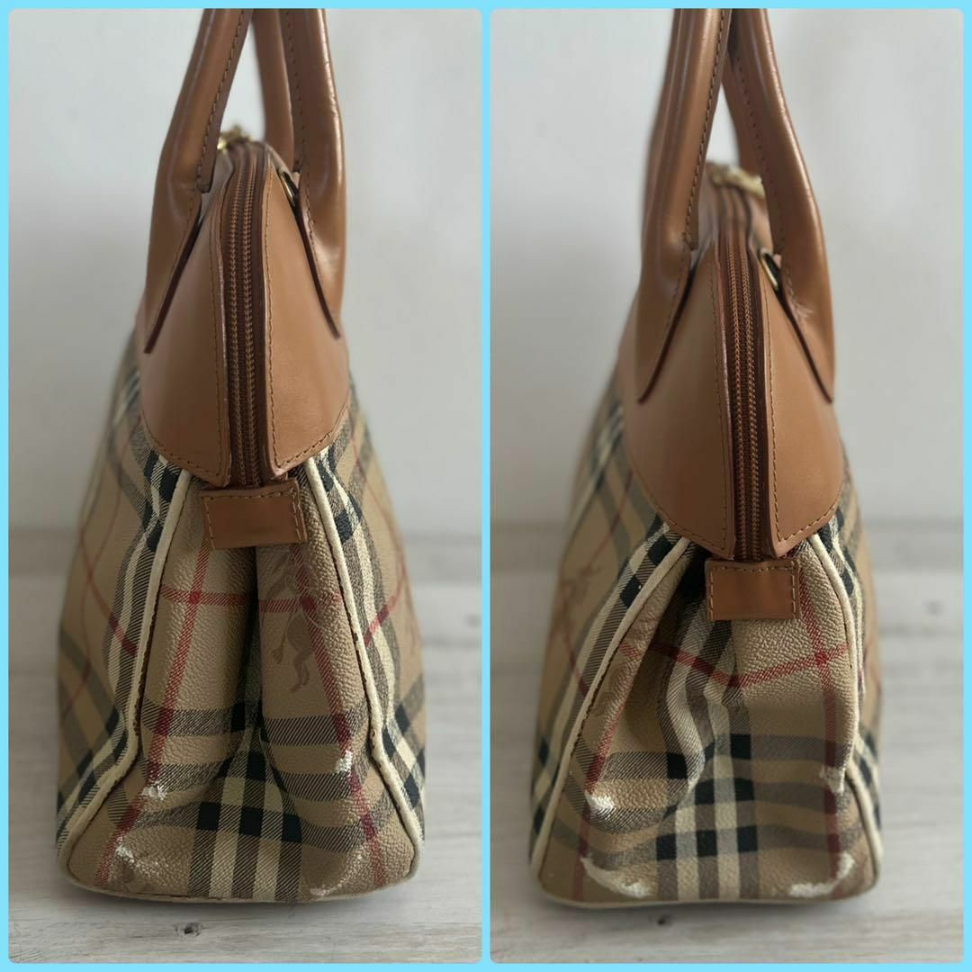 BURBERRY(バーバリー)のバーバリー ハンドバッグ ノバチェック シャドーホース ブラウン レディースのバッグ(ハンドバッグ)の商品写真