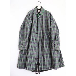 サカイ(sacai)のsacai man サカイメンズ エンボス加工ステンカラーコート チェック柄(ステンカラーコート)