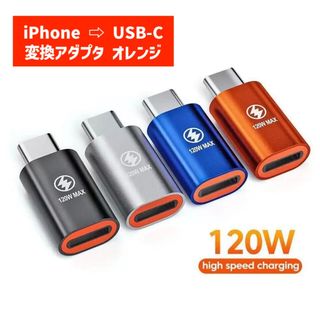 変換アダプタ iPhone to USB-C オレンジ 729(保護フィルム)