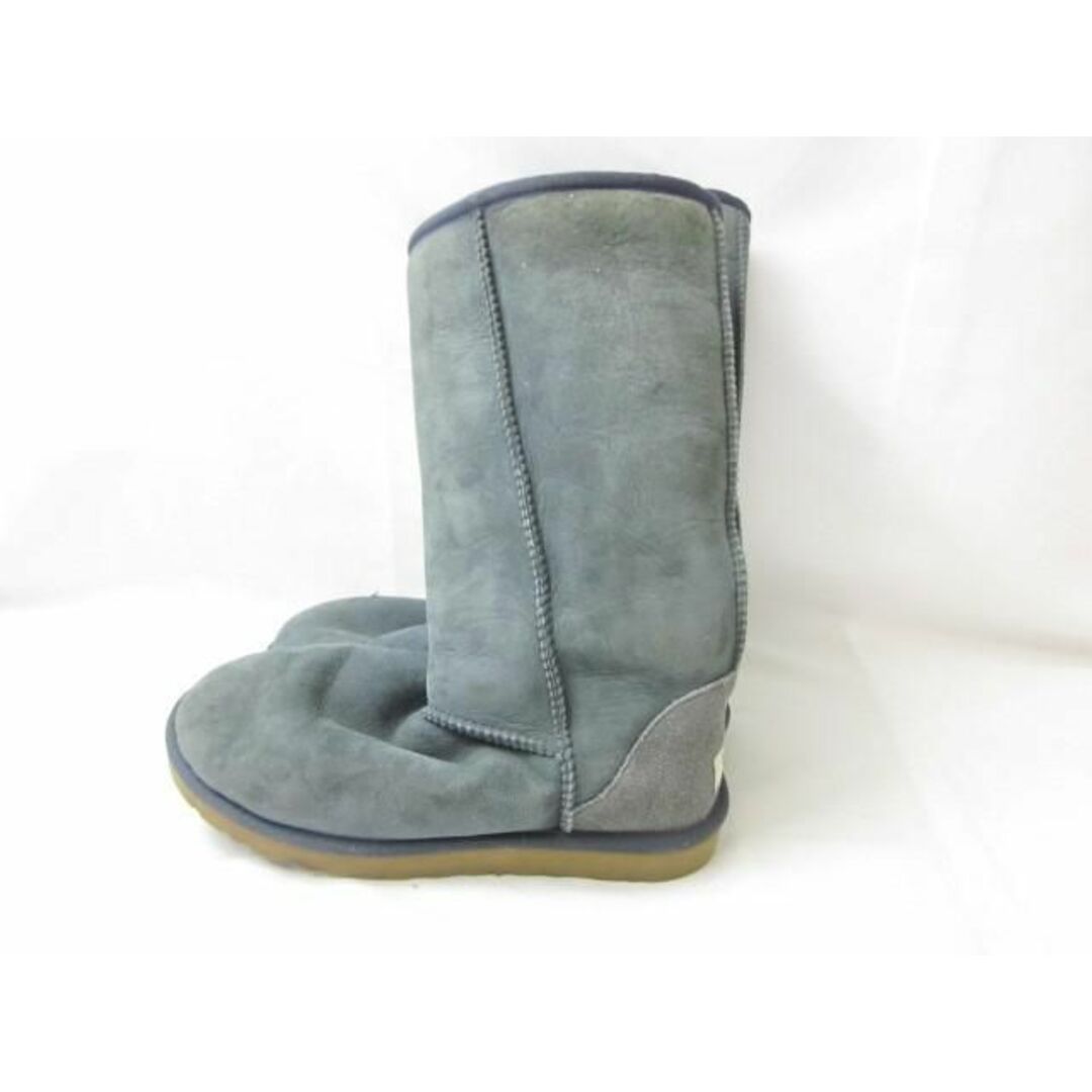 中古 アグ UGG オーストラリア ムートンブーツ クラシック トール 5815 24cm 紺 ネイビー レディース