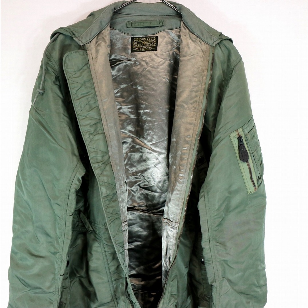 50年代 米軍実物 U.S.AIRFORCE CWU 1/P フライトスーツ ミリタリー 戦闘服 オリーブ (メンズ MEDIUM REGULAR) O0248