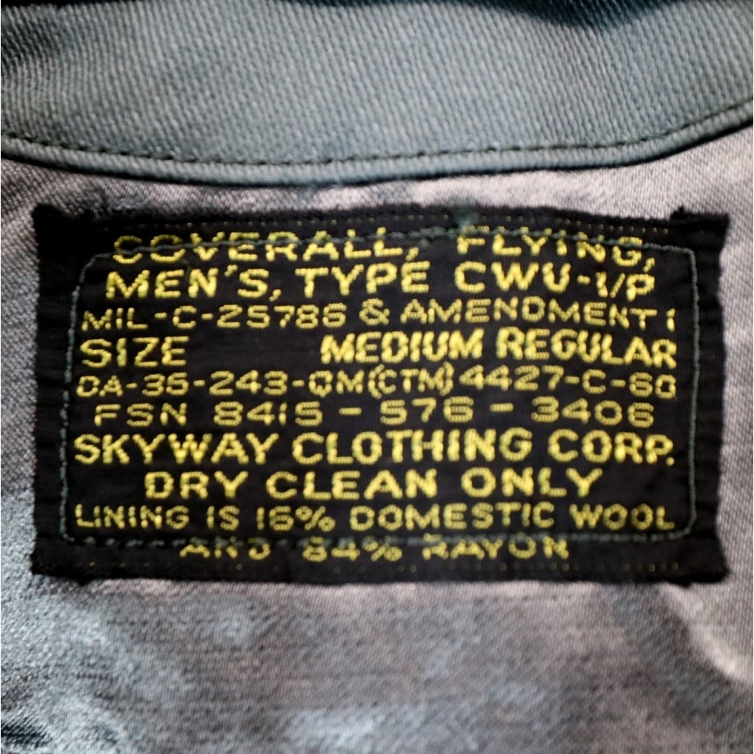 50年代 米軍実物 U.S.AIRFORCE CWU 1/P フライトスーツ ミリタリー 戦闘服 オリーブ (メンズ MEDIUM REGULAR) O0248