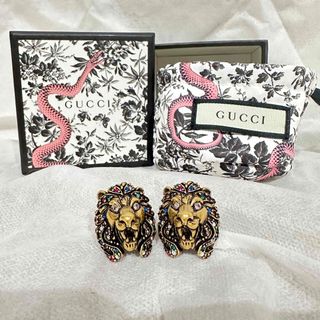 Gucci - 【超レア 美品】GUCCI キャットヘッド パール イヤリング