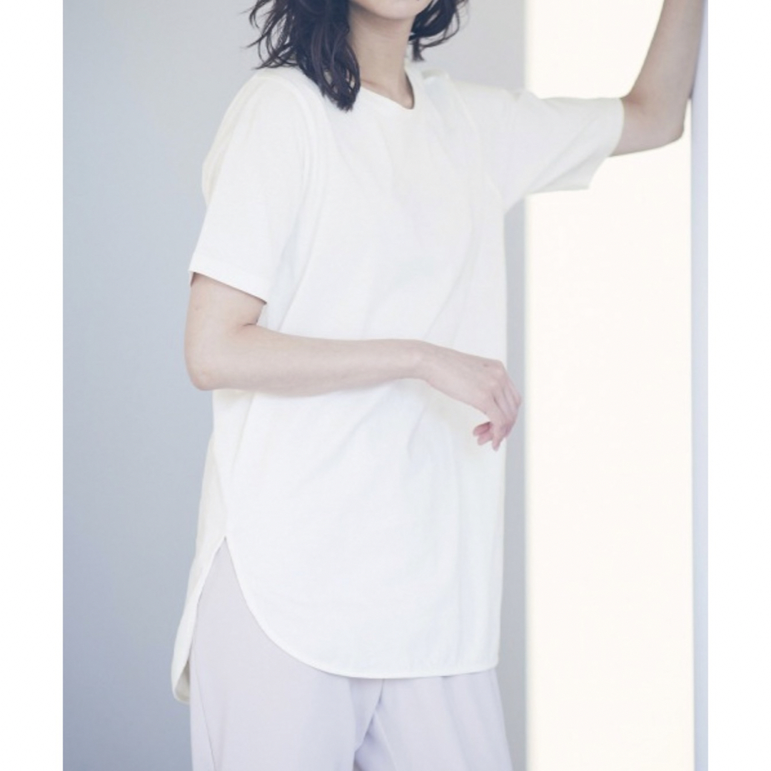 Ranan(ラナン)のtシャツ 綿100％ UVカット 接触冷感 ラウンドヘムチュニック レディースのトップス(Tシャツ(半袖/袖なし))の商品写真