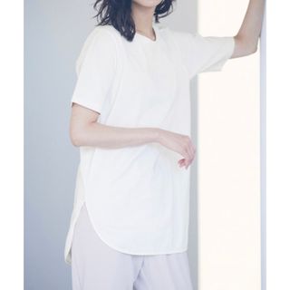 ラナン(Ranan)のtシャツ 綿100％ UVカット 接触冷感 ラウンドヘムチュニック(Tシャツ(半袖/袖なし))