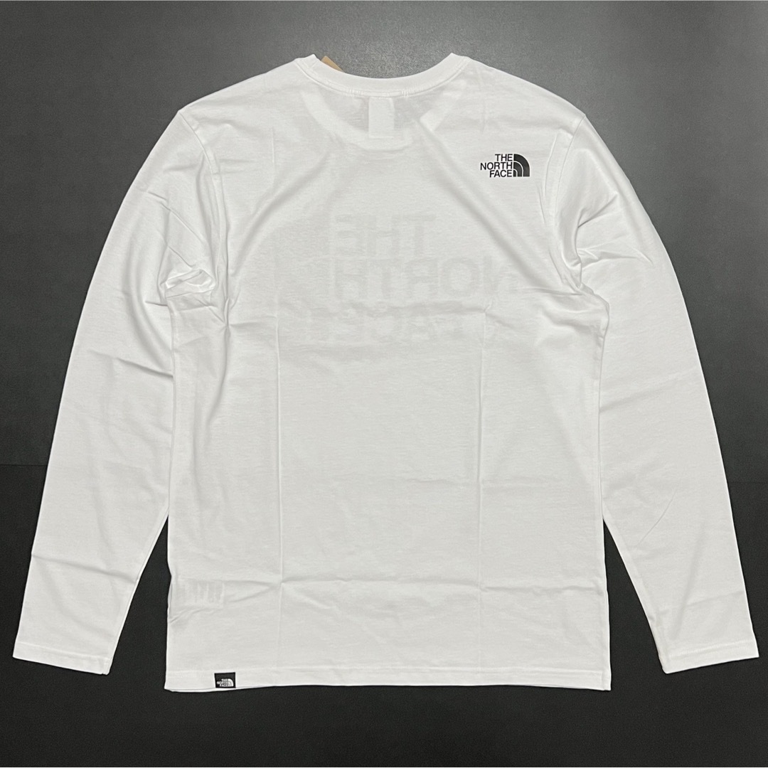 THE NORTH FACE(ザノースフェイス)のM 海外限定 ノースフェイス ビッグ ロゴ ロンＴ 長袖 Tシャツ ロゴT 白 メンズのトップス(Tシャツ/カットソー(七分/長袖))の商品写真