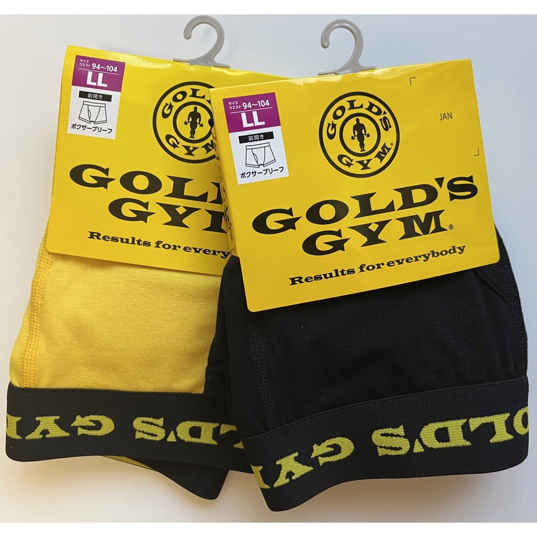 GOLD'S GYM(ゴールドジム)の【残り１セット】ゴールドジム　ボクサーブリーフ　LLサイズ　濃黄色×黒色セット メンズのアンダーウェア(ボクサーパンツ)の商品写真