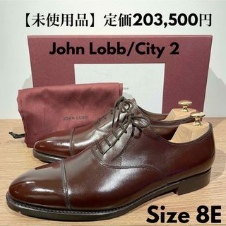 良品△ジョンロブ CITY2 シティ2 ラスト7000 キャップトゥ レースアップ スウェードレザー ドレスシューズ/レザーシューズ 焦げ茶 6 1/2