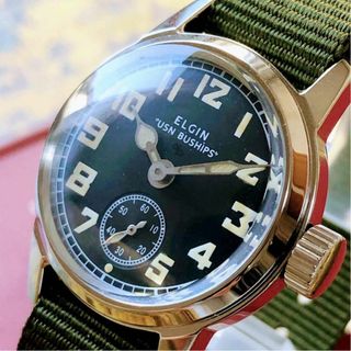 ELGIN - #2788【人気のミリタリー】メンズ 腕時計 エルジン 手巻 動作