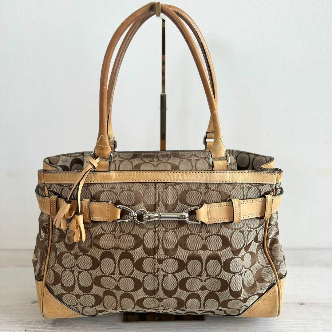 COACH - コーチ トートバッグ シグネチャー 8K07 ブラウンの通販 by