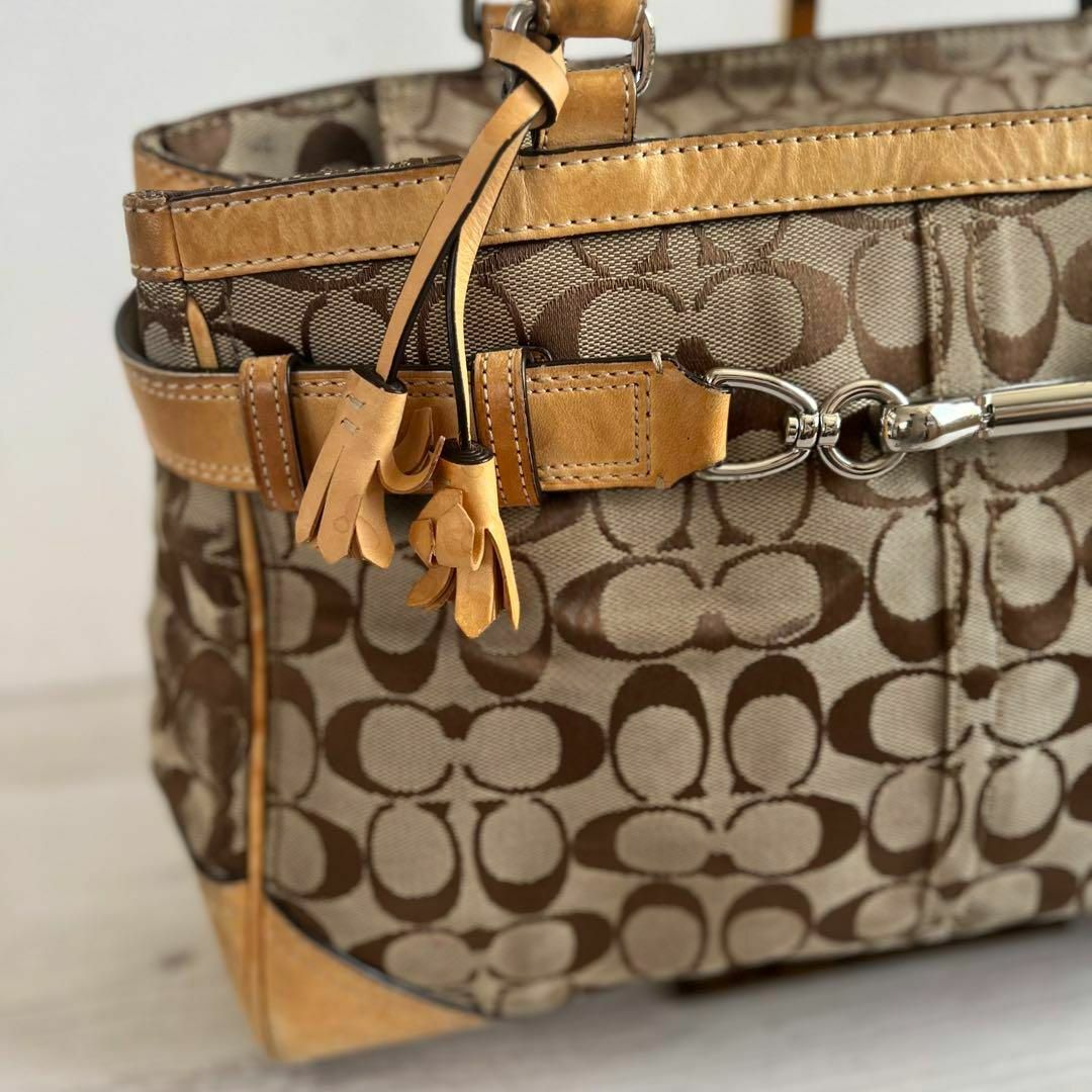 COACH - コーチ トートバッグ シグネチャー 8K07 ブラウンの通販 by