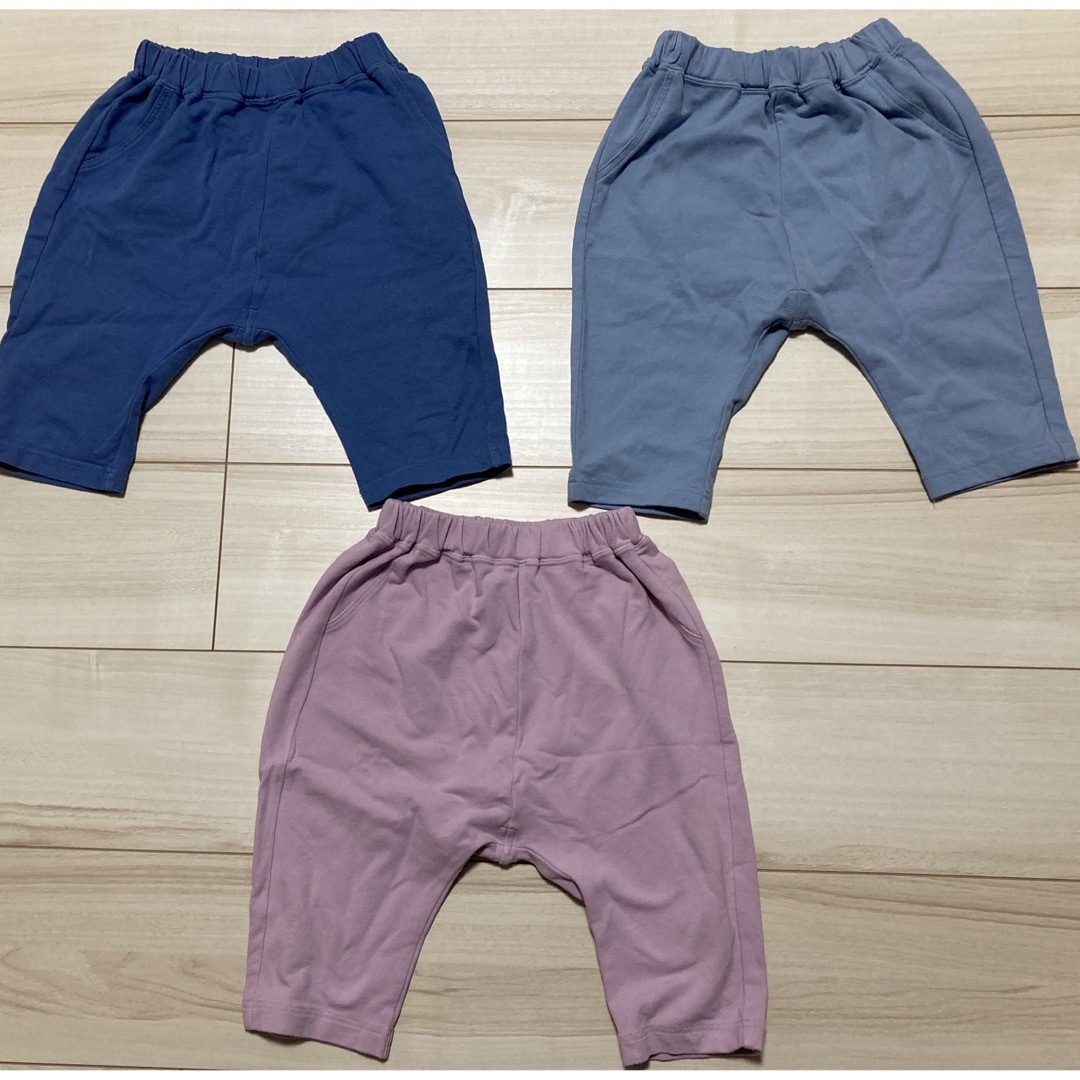 GU(ジーユー)のGU サマナルパンツ　7分丈　３枚セット キッズ/ベビー/マタニティのキッズ服男の子用(90cm~)(パンツ/スパッツ)の商品写真