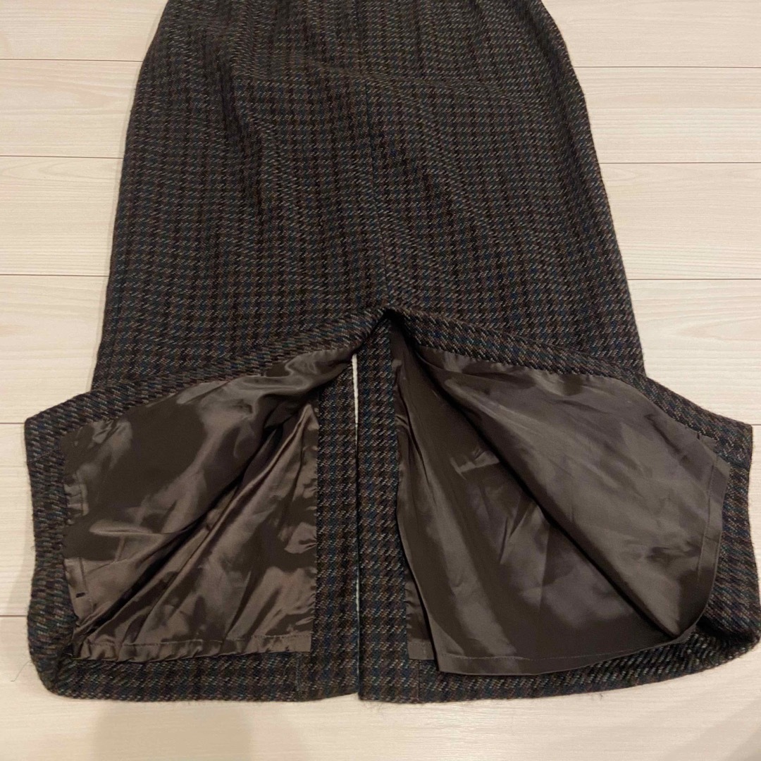 IENA(イエナ)のIENA  チェックタイトスカート　スリット　40 レディースのスカート(ロングスカート)の商品写真