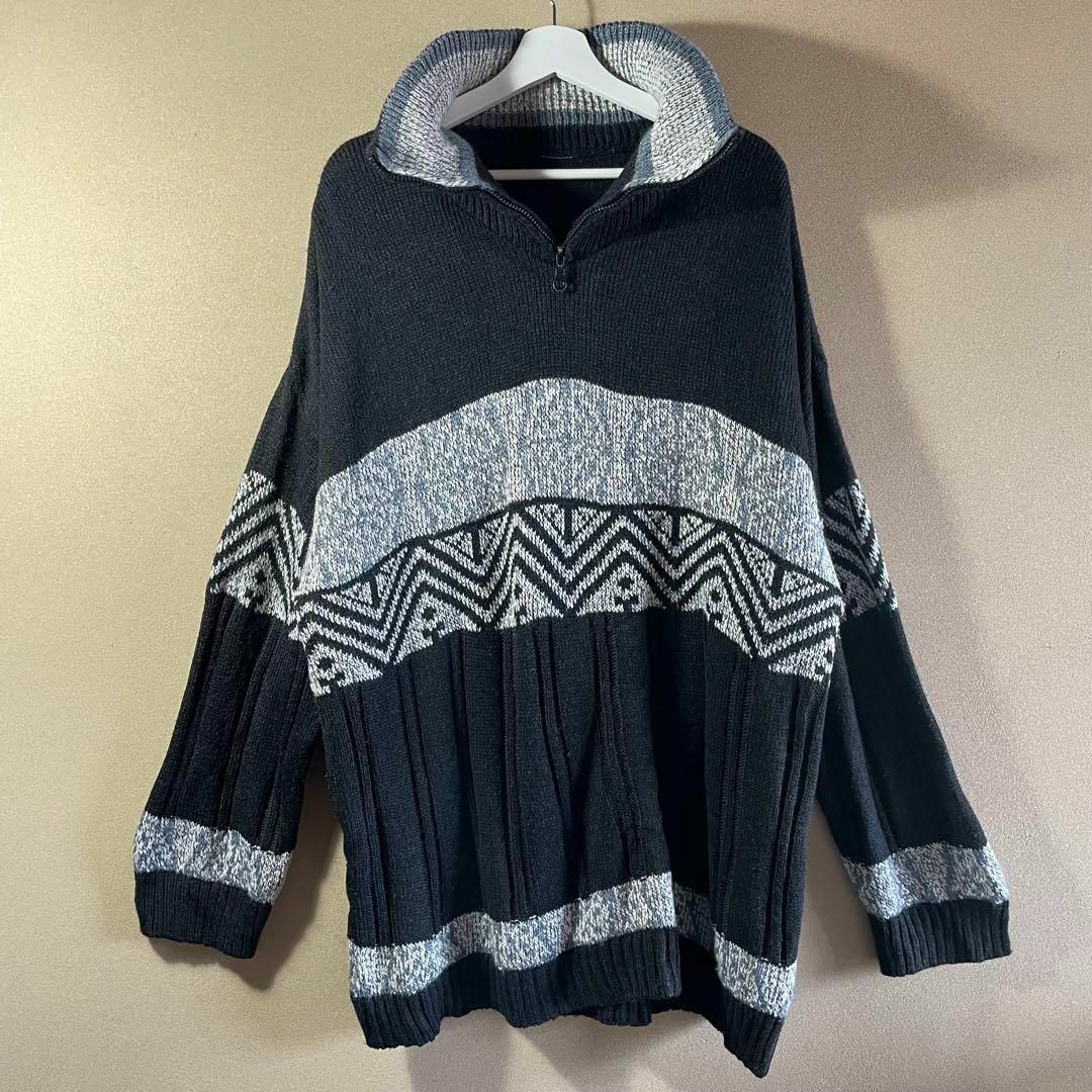 【VINTAGE】USA IMPORT KNIT レトロ 古着トップス