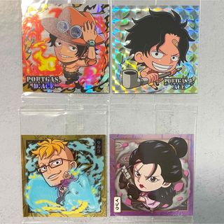 ワンピース(ONE PIECE)の【ワンピース】大海賊シールウエハース　白ひげ海賊団隊長　エース　マルコ　イゾウ(キャラクターグッズ)