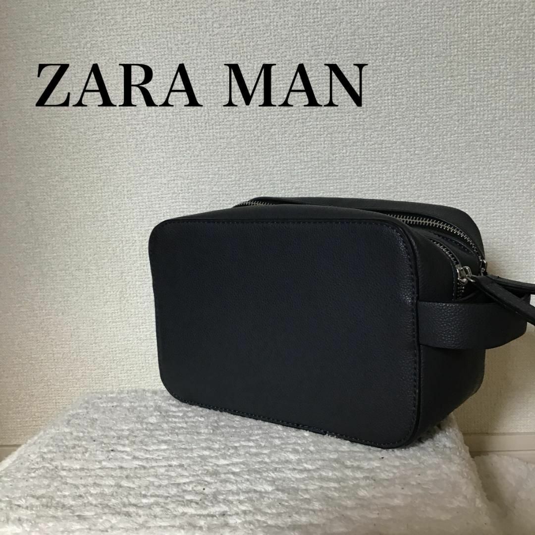 美品✨ZARA MAN ザラマン ハンドバッグ/クラッチバッグ ネイビー/紺