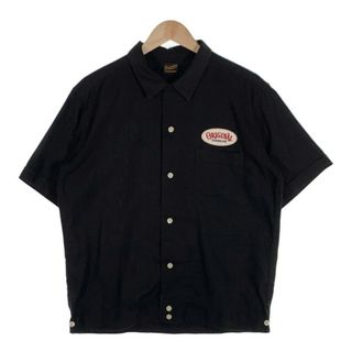 テンダーロイン(TENDERLOIN)のTENDERLOIN テンダーロイン ロゴワッペン バックプリント オープンカラーシャツ ブラック Size M(シャツ)