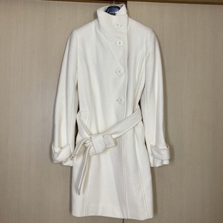 クイーンズコート(QUEENS COURT)のクイーンズコート 高級ロングコート オフホワイト 日本製(ロングコート)