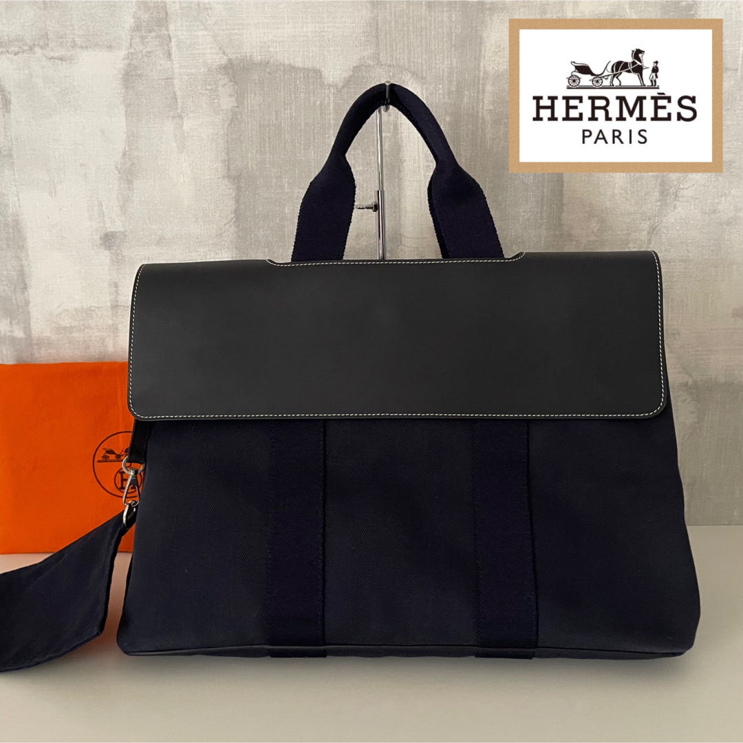 エルメス HERMES ヴァルパライソ トートバッグ mm ネイビー-