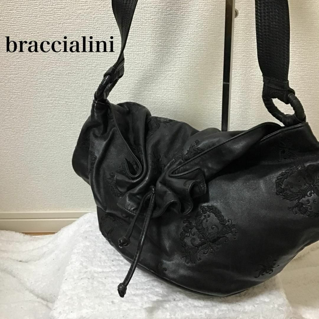 美品✨Braccialini ブラッチャリーニ ショルダーバッグ/ハンドバッグ黒 | フリマアプリ ラクマ