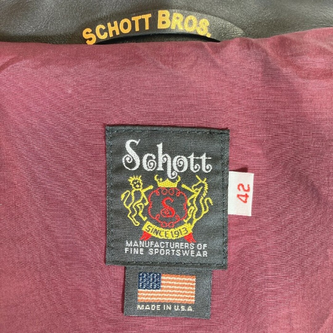 schott(ショット)の★SCHOTT ショット 7009 641XX レザー ジャケット シングルライダース ブラック size42 メンズのジャケット/アウター(ブルゾン)の商品写真