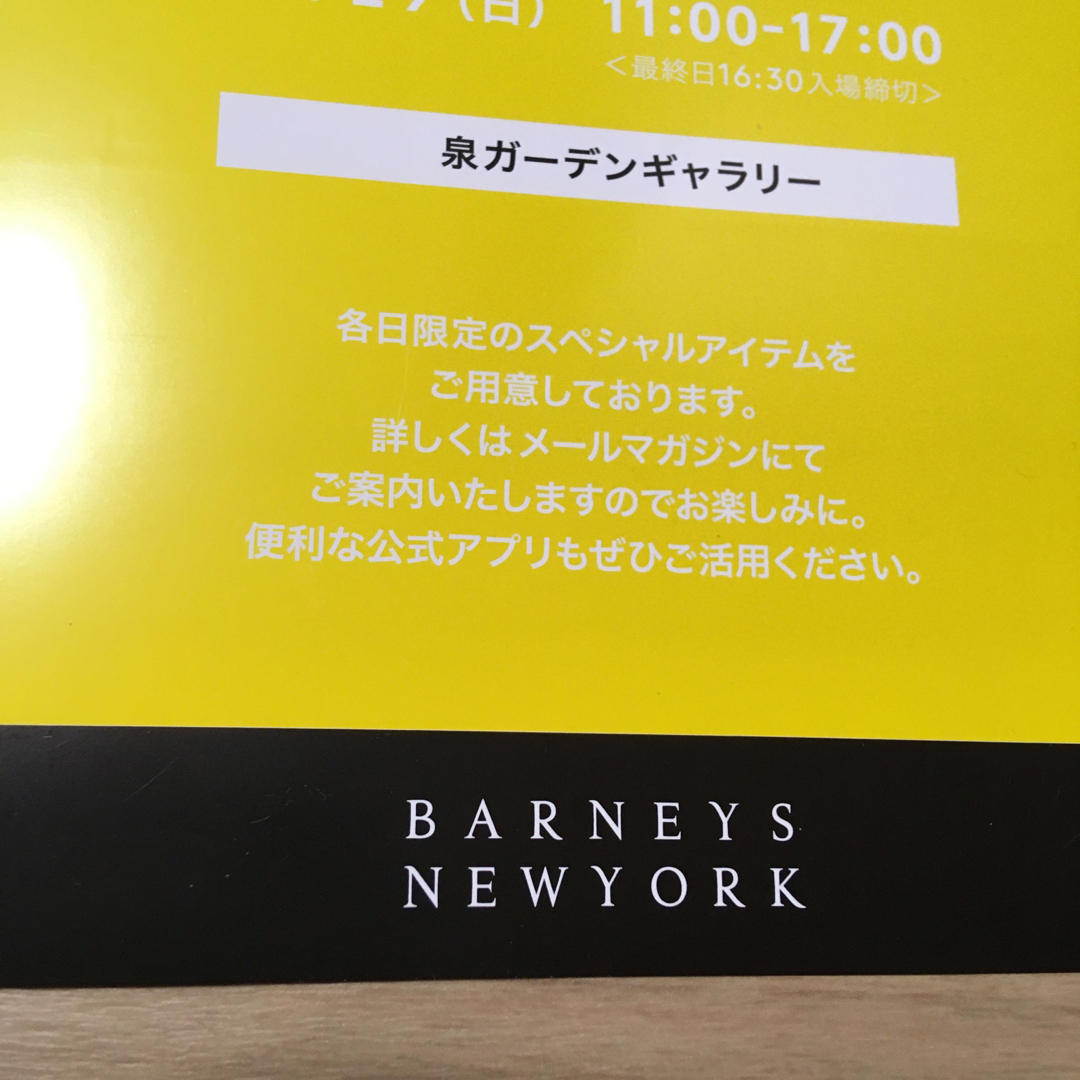 BARNEYS NEW YORK(バーニーズニューヨーク)の【非売品】バーニーズニューヨーク　セール招待券 チケットの優待券/割引券(ショッピング)の商品写真