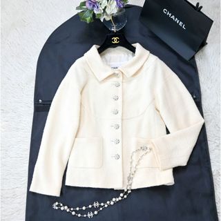 vintage CHANEL like ベロア ノーカラー ジャケット