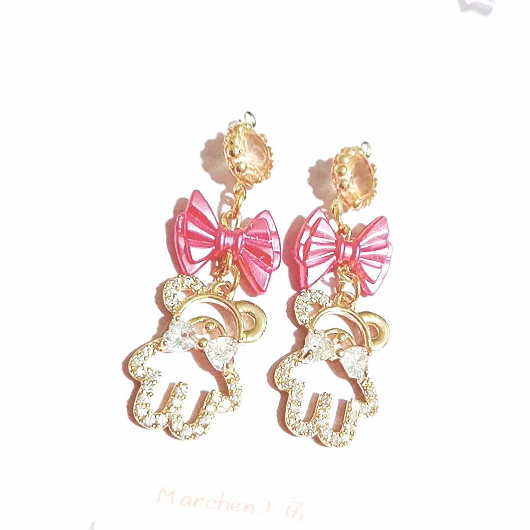 【土日限定100円引き】Bearジルコニア鈴蘭/パールピアス/イヤリング２点セッ レディースのアクセサリー(ピアス)の商品写真