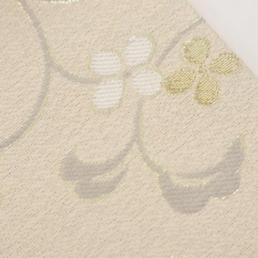 上質*名古屋帯□シンプル*可憐な花唐草模様□砂色◇正絹着物 上質*名古屋帯□シンプル*可憐な花唐草模様□砂色◇正絹着物