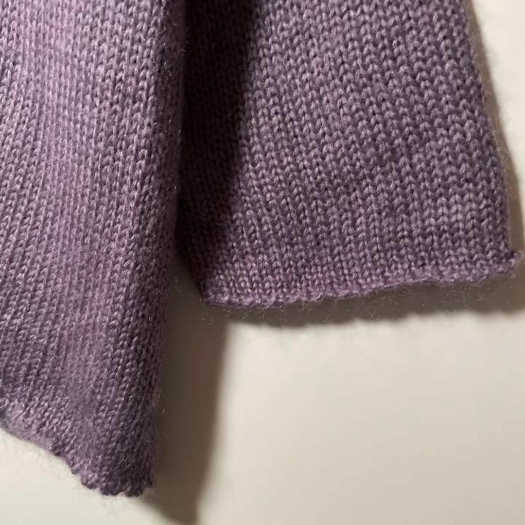 超美品！モヘアニットカーディガン　アメリカ直輸入❗️80sヴィンテージ　紫レトロ レディースのトップス(カーディガン)の商品写真