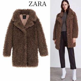 ZARA ザラ ふわふわ♡テディコート プードル ブラウン-