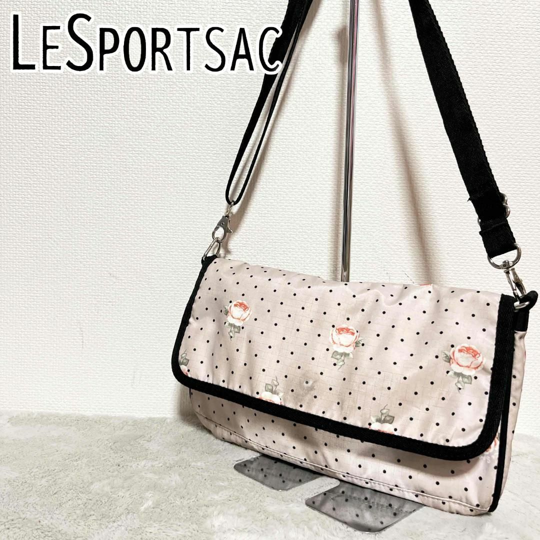 美品✨LeSportsac レスポートサックショルダーバッグハンドバッグホワイト